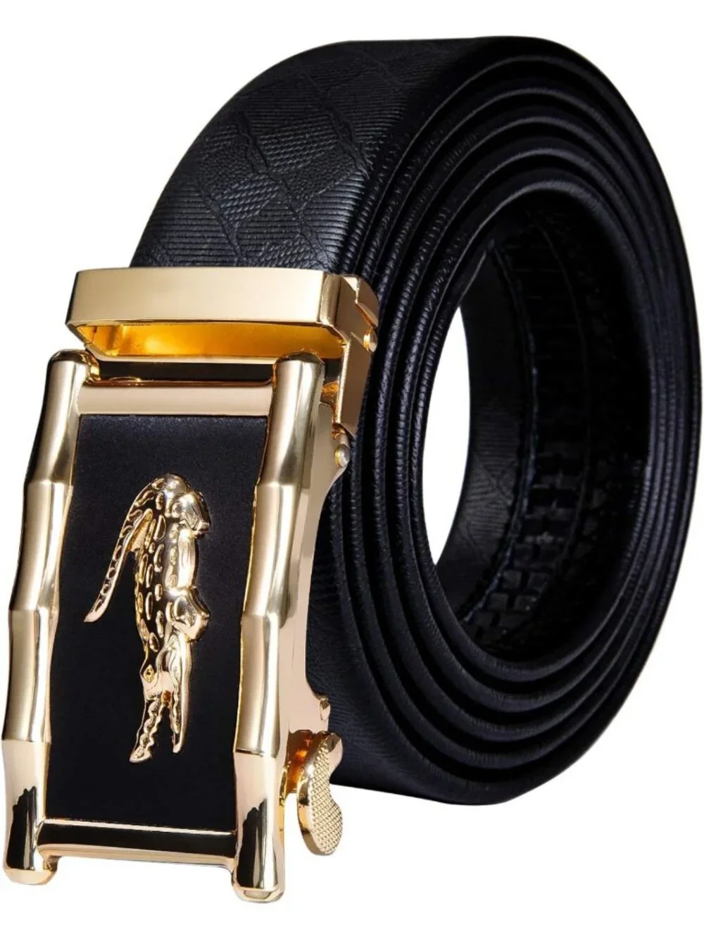 Stylish Men's Ratchet Leather Dress Belt | Adjustable Genuine Leather